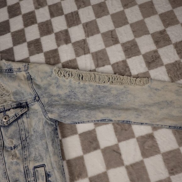 Highway Jeans Distressed Acid Wash Jean Jacket S small - Picture 7 of 8